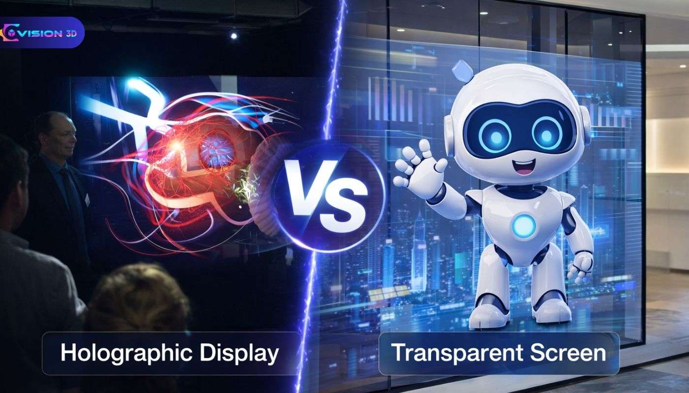 Holographic Display vs Transparent Screen Comparison