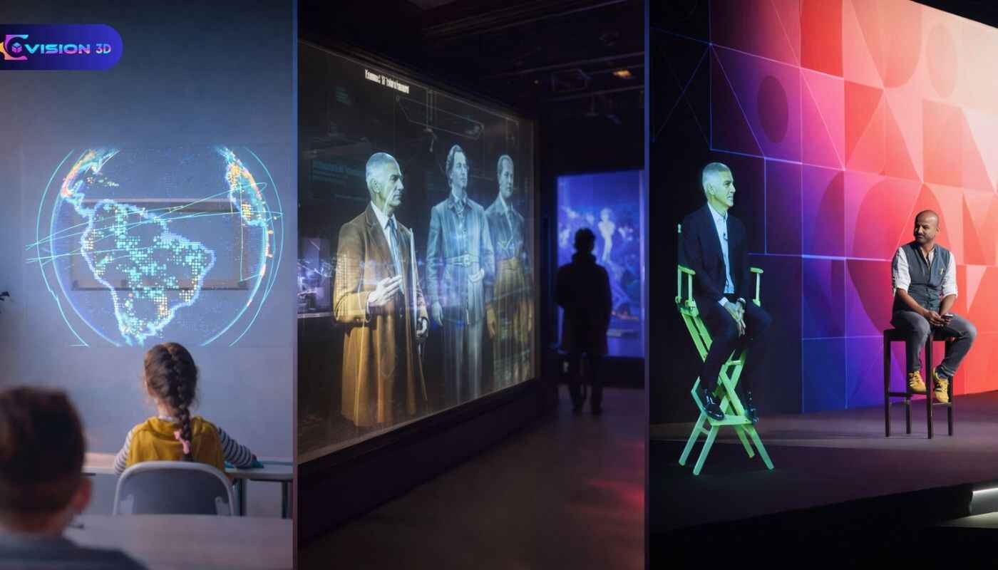 Holographic Screens in Education, Museums and Corporate Presentations